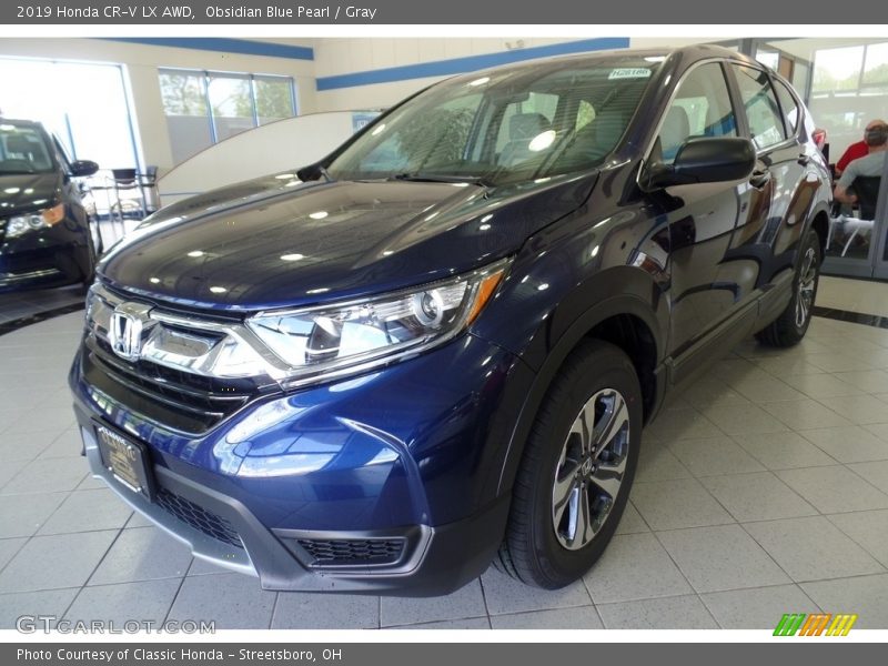 Obsidian Blue Pearl / Gray 2019 Honda CR-V LX AWD