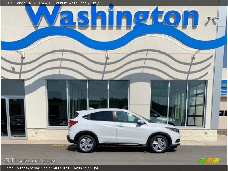 Platinum White Pearl / Gray 2019 Honda HR-V EX AWD
