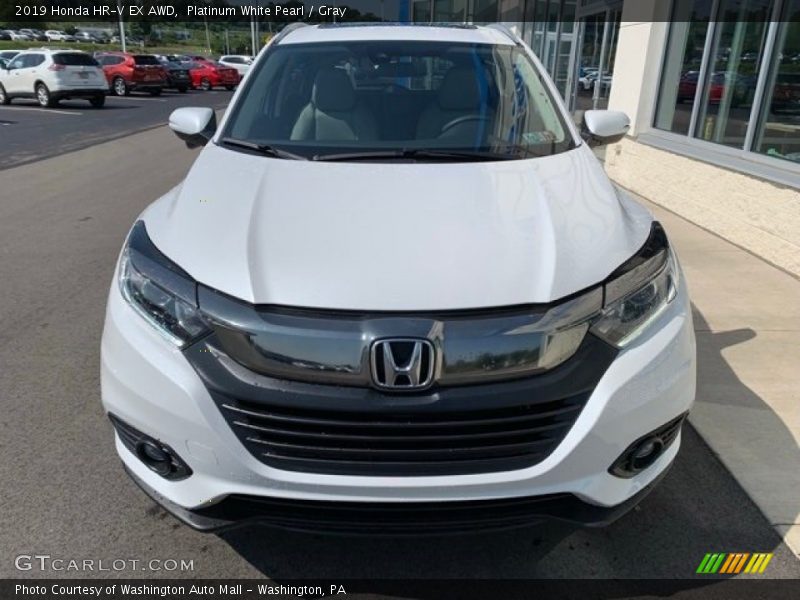 Platinum White Pearl / Gray 2019 Honda HR-V EX AWD