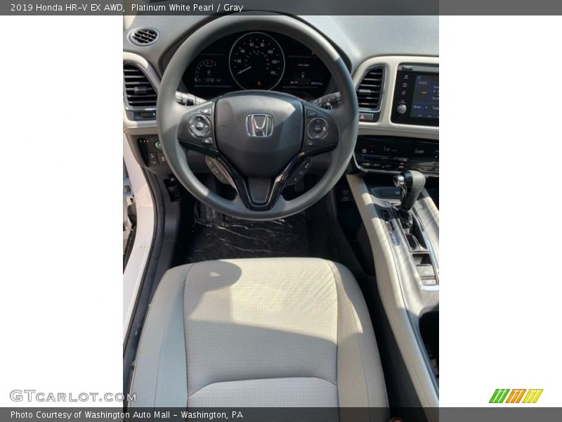 Platinum White Pearl / Gray 2019 Honda HR-V EX AWD