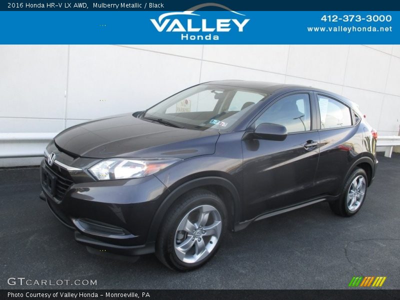 Mulberry Metallic / Black 2016 Honda HR-V LX AWD