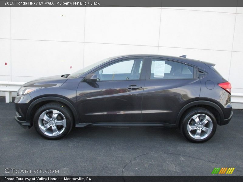 Mulberry Metallic / Black 2016 Honda HR-V LX AWD