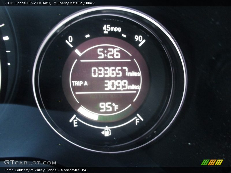 Mulberry Metallic / Black 2016 Honda HR-V LX AWD
