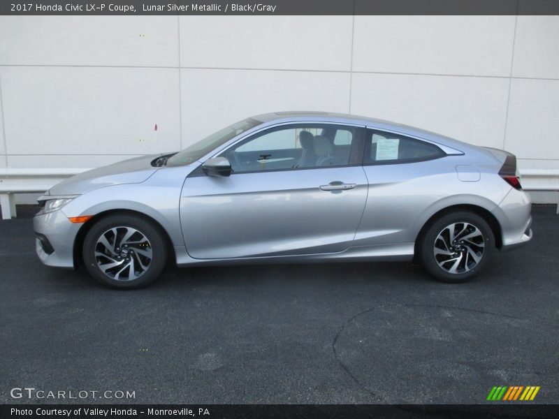 Lunar Silver Metallic / Black/Gray 2017 Honda Civic LX-P Coupe