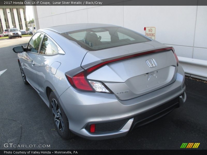 Lunar Silver Metallic / Black/Gray 2017 Honda Civic LX-P Coupe