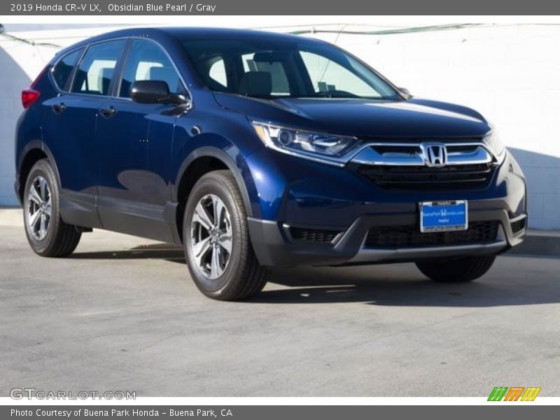 Obsidian Blue Pearl / Gray 2019 Honda CR-V LX