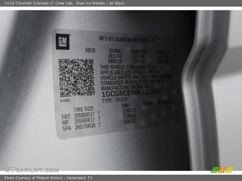 Silver Ice Metallic / Jet Black 2019 Chevrolet Colorado LT Crew Cab