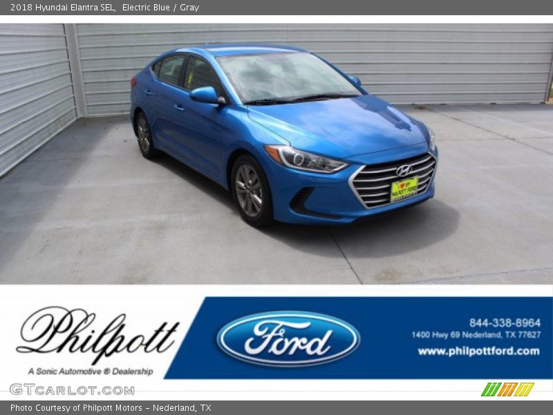 Electric Blue / Gray 2018 Hyundai Elantra SEL