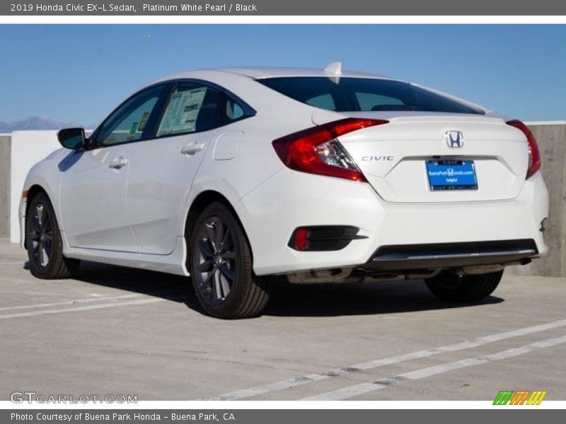 Platinum White Pearl / Black 2019 Honda Civic EX-L Sedan