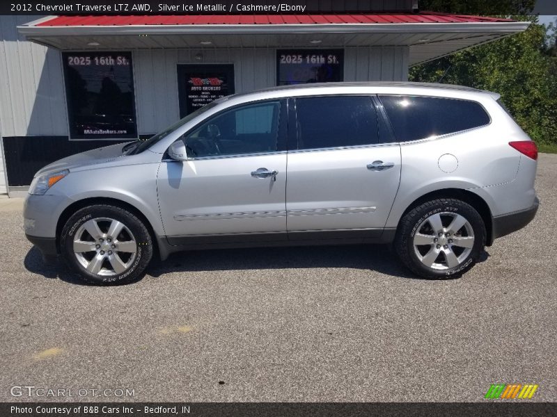 Silver Ice Metallic / Cashmere/Ebony 2012 Chevrolet Traverse LTZ AWD