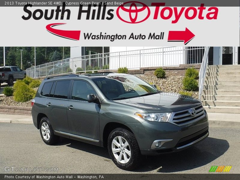 Cypress Green Pearl / Sand Beige 2013 Toyota Highlander SE 4WD
