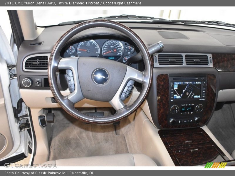 White Diamond Tintcoat / Cocoa/Light Cashmere 2011 GMC Yukon Denali AWD