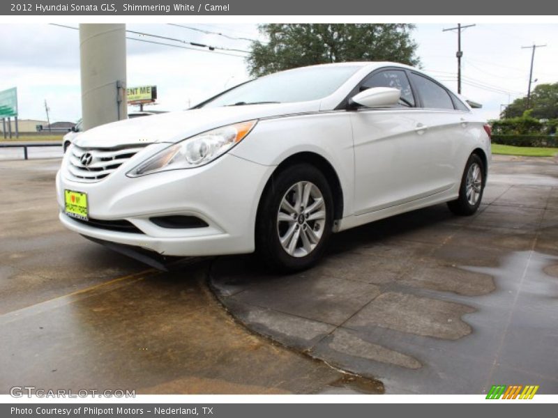 Shimmering White / Camel 2012 Hyundai Sonata GLS