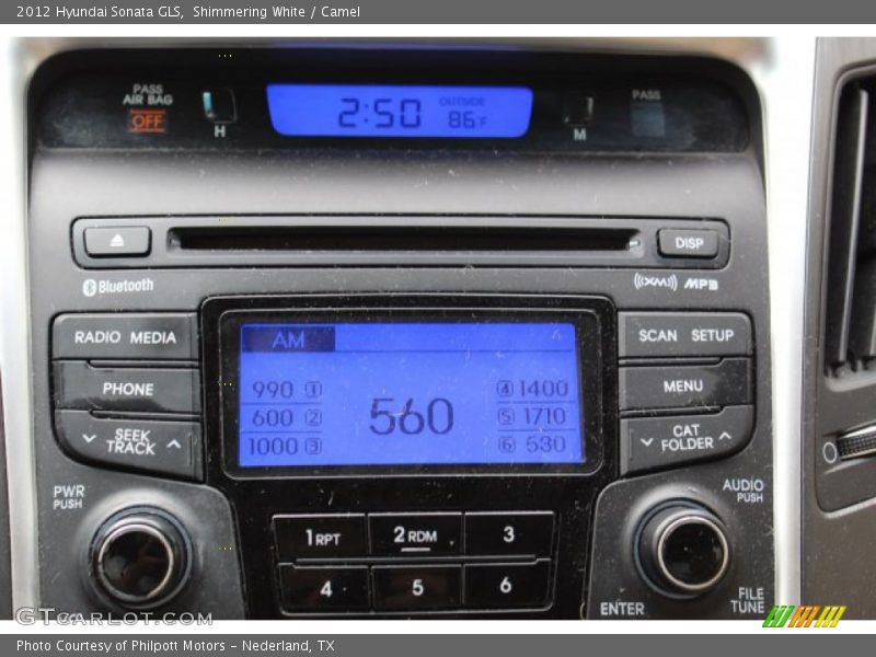 Shimmering White / Camel 2012 Hyundai Sonata GLS