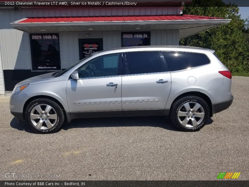 Silver Ice Metallic / Cashmere/Ebony 2012 Chevrolet Traverse LTZ AWD