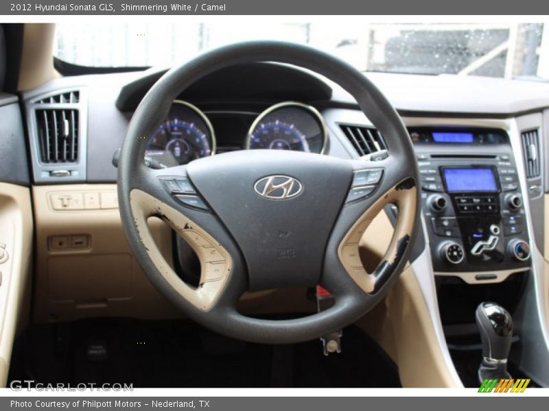 Shimmering White / Camel 2012 Hyundai Sonata GLS