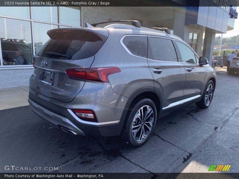 Portofino Gray / Beige 2020 Hyundai Santa Fe SEL 2.0 AWD