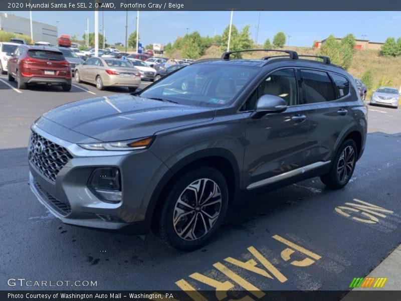 Portofino Gray / Beige 2020 Hyundai Santa Fe SEL 2.0 AWD