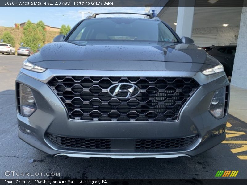 Portofino Gray / Beige 2020 Hyundai Santa Fe SEL 2.0 AWD