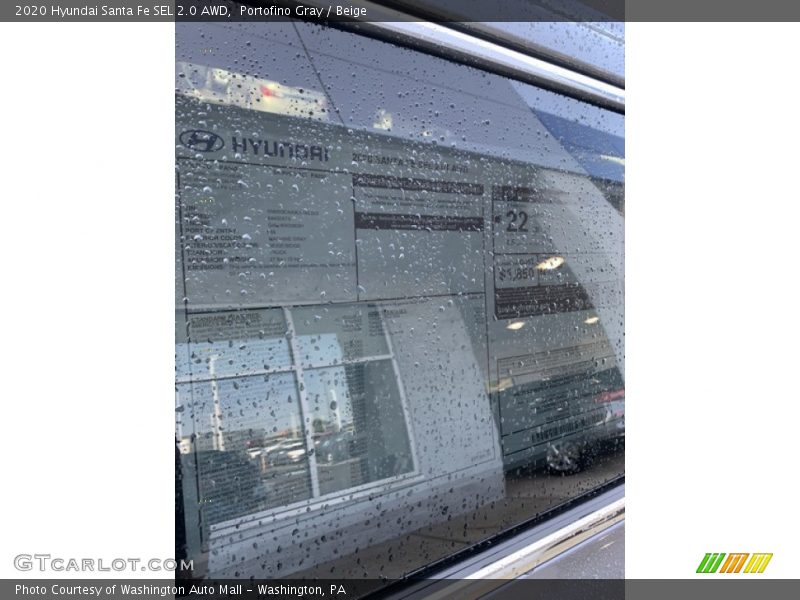 Portofino Gray / Beige 2020 Hyundai Santa Fe SEL 2.0 AWD