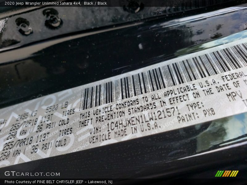 Black / Black 2020 Jeep Wrangler Unlimited Sahara 4x4