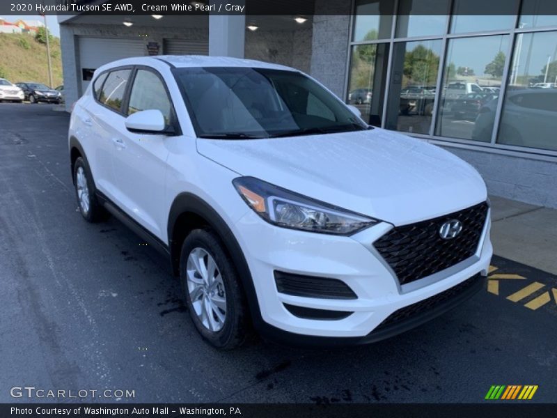 Cream White Pearl / Gray 2020 Hyundai Tucson SE AWD