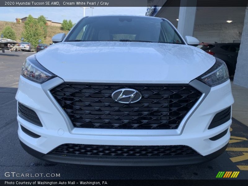 Cream White Pearl / Gray 2020 Hyundai Tucson SE AWD