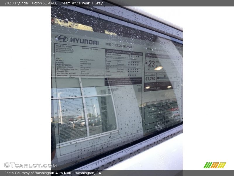 Cream White Pearl / Gray 2020 Hyundai Tucson SE AWD