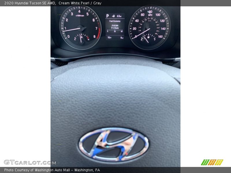 Cream White Pearl / Gray 2020 Hyundai Tucson SE AWD