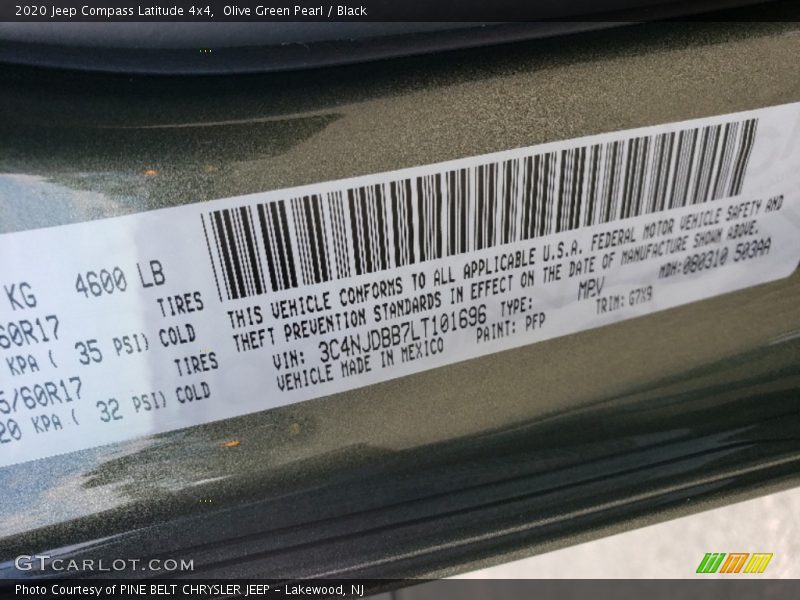 Olive Green Pearl / Black 2020 Jeep Compass Latitude 4x4