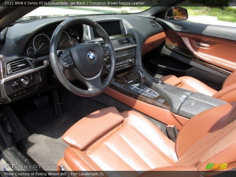 Jet Black / Cinnamon Brown Nappa Leather 2012 BMW 6 Series 650i Convertible