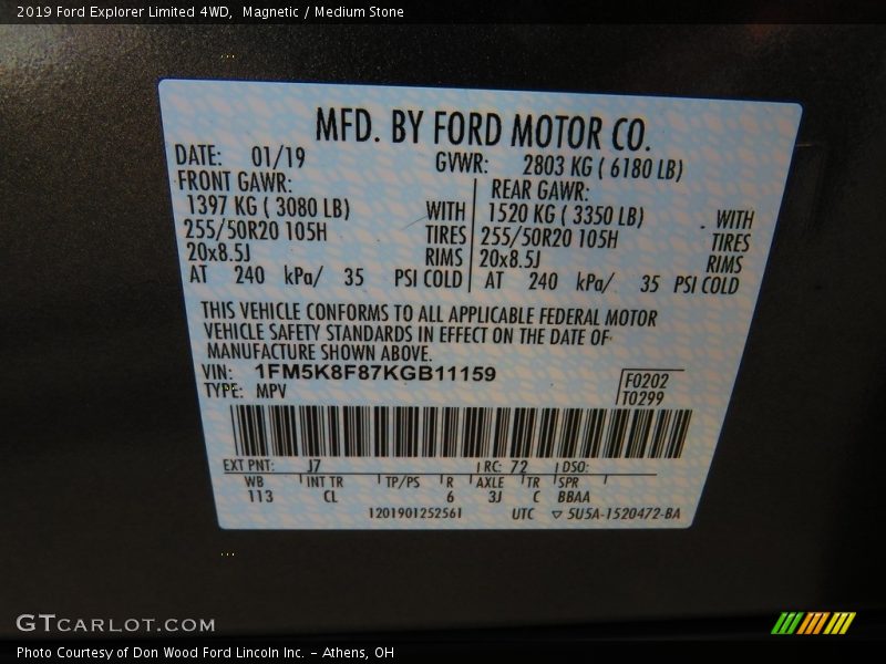 Magnetic / Medium Stone 2019 Ford Explorer Limited 4WD