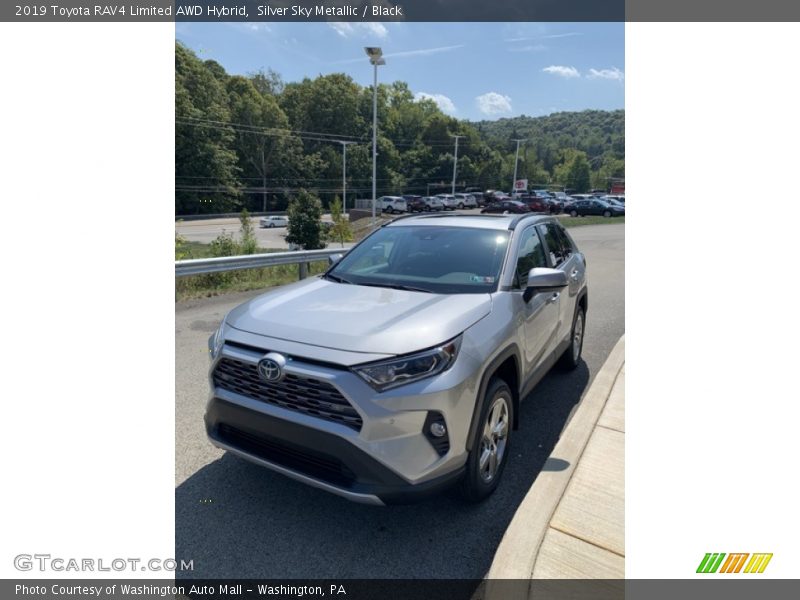Silver Sky Metallic / Black 2019 Toyota RAV4 Limited AWD Hybrid
