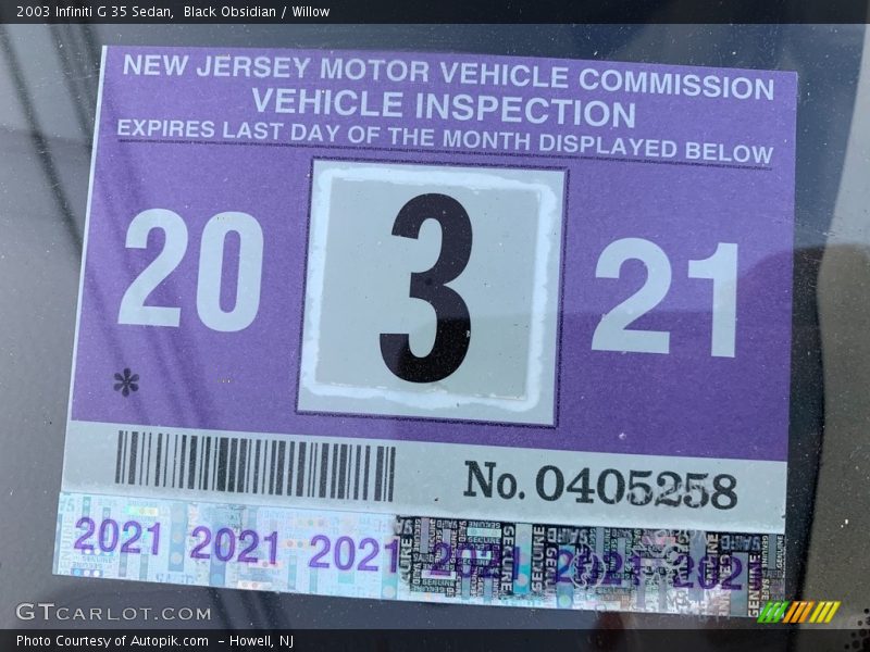 Black Obsidian / Willow 2003 Infiniti G 35 Sedan