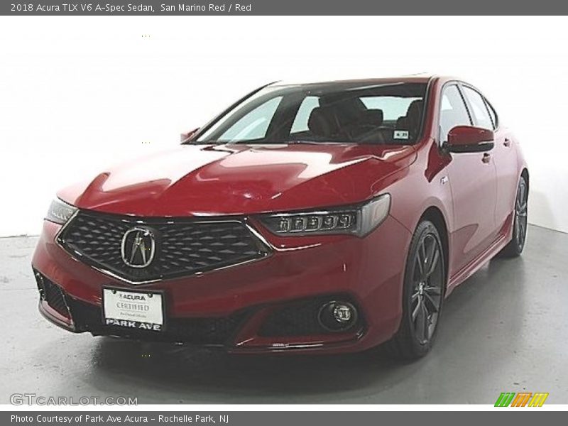 San Marino Red / Red 2018 Acura TLX V6 A-Spec Sedan