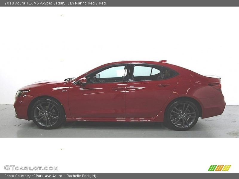 San Marino Red / Red 2018 Acura TLX V6 A-Spec Sedan