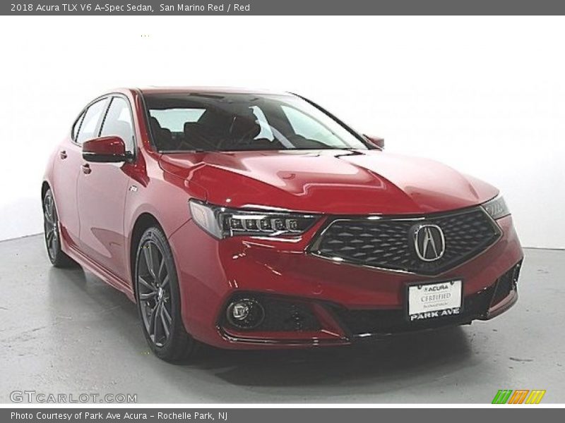 San Marino Red / Red 2018 Acura TLX V6 A-Spec Sedan