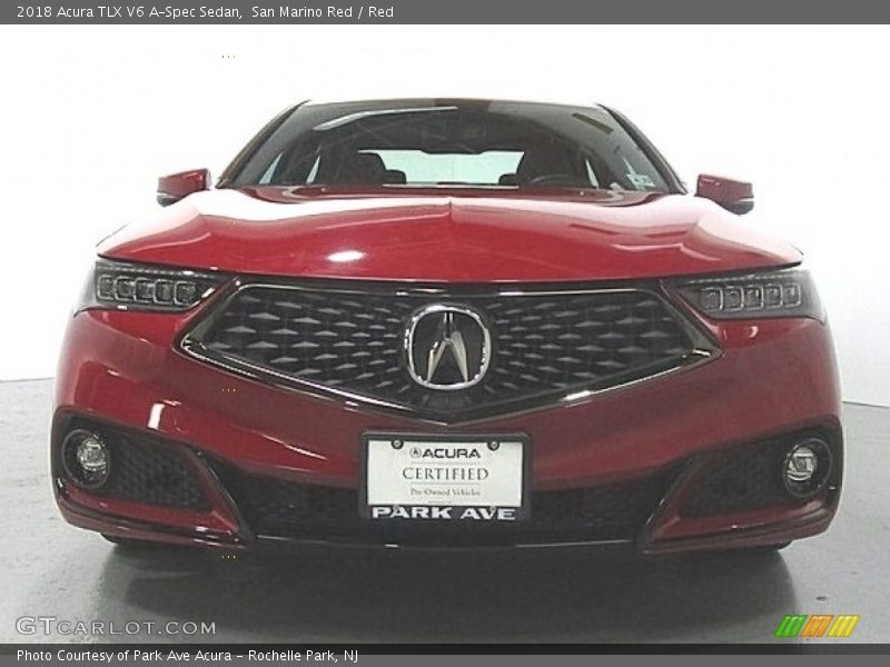 San Marino Red / Red 2018 Acura TLX V6 A-Spec Sedan