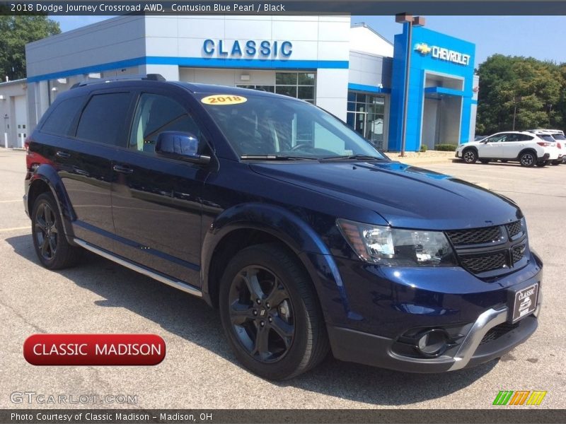 Contusion Blue Pearl / Black 2018 Dodge Journey Crossroad AWD