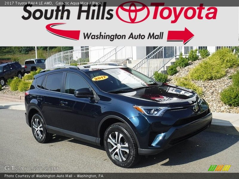 Galactic Aqua Mica / Black 2017 Toyota RAV4 LE AWD