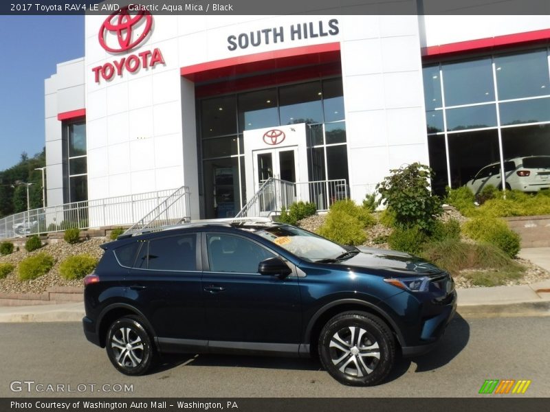 Galactic Aqua Mica / Black 2017 Toyota RAV4 LE AWD