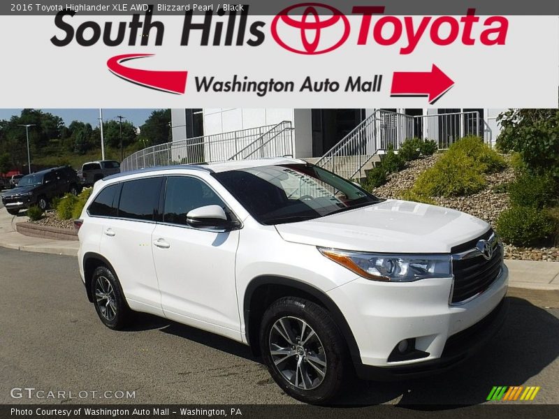Blizzard Pearl / Black 2016 Toyota Highlander XLE AWD