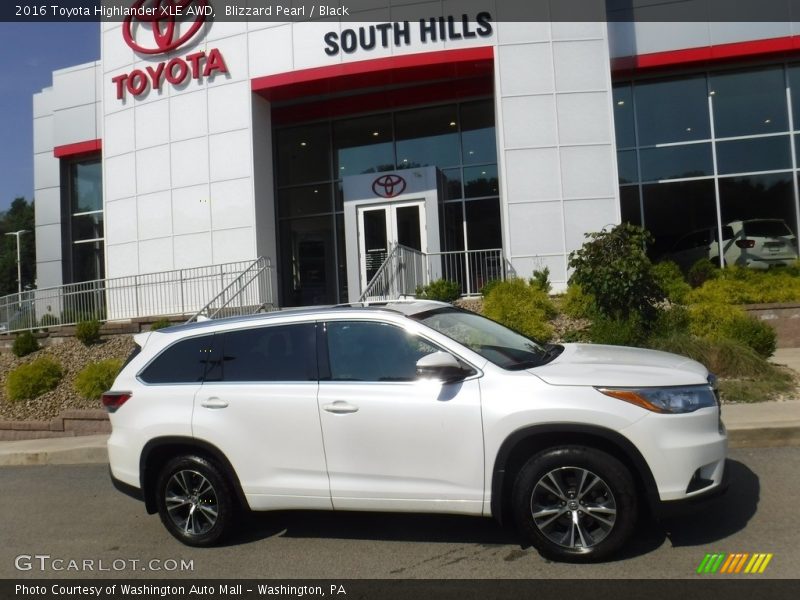 Blizzard Pearl / Black 2016 Toyota Highlander XLE AWD