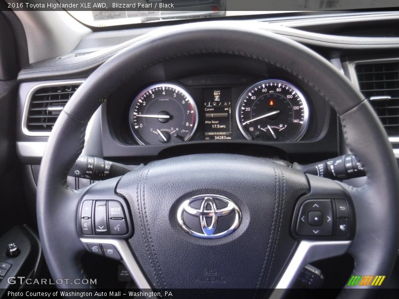 Blizzard Pearl / Black 2016 Toyota Highlander XLE AWD