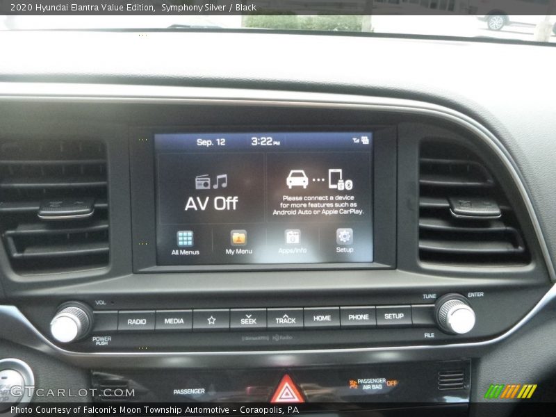 Symphony Silver / Black 2020 Hyundai Elantra Value Edition
