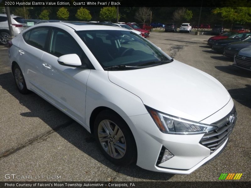 Quartz White Pearl / Black 2020 Hyundai Elantra Value Edition