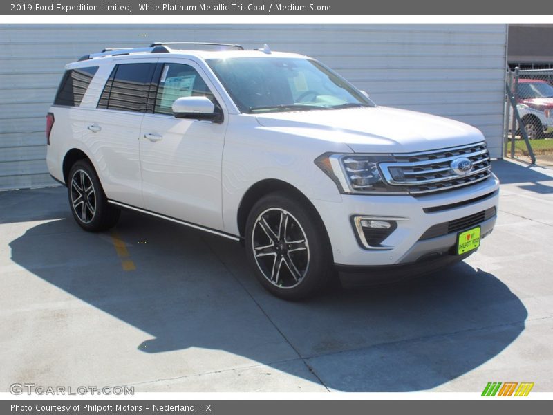 White Platinum Metallic Tri-Coat / Medium Stone 2019 Ford Expedition Limited