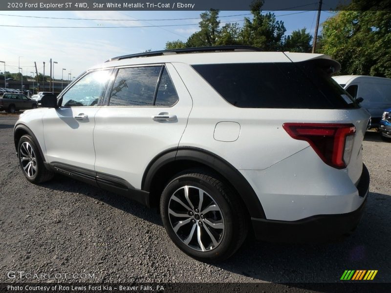 Star White Metallic Tri-Coat / Ebony 2020 Ford Explorer ST 4WD