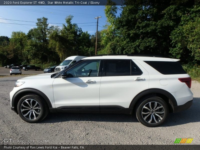 Star White Metallic Tri-Coat / Ebony 2020 Ford Explorer ST 4WD