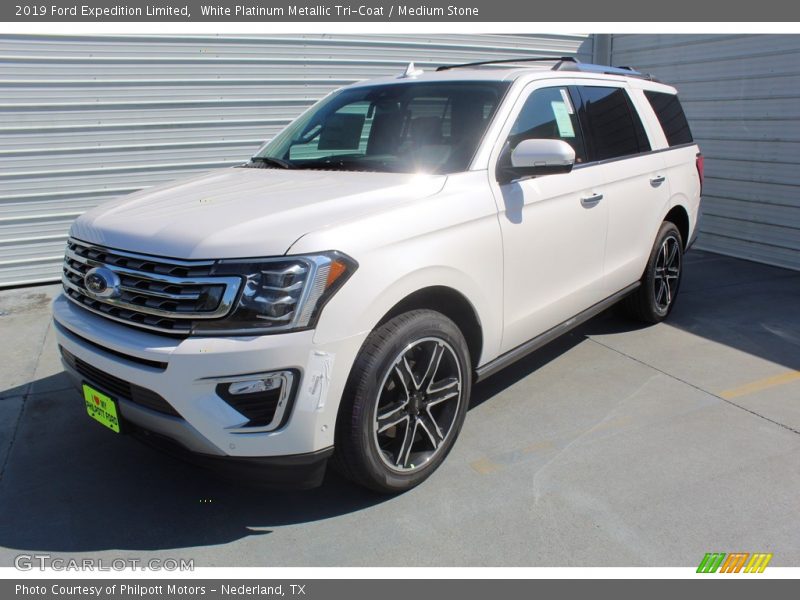 White Platinum Metallic Tri-Coat / Medium Stone 2019 Ford Expedition Limited